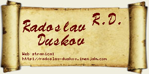 Radoslav Duškov vizit kartica